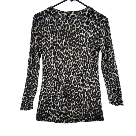 J. Crew Size Small Sweater Animal Print Merino Wool Lightweight Black Label - Picture 1 of 1